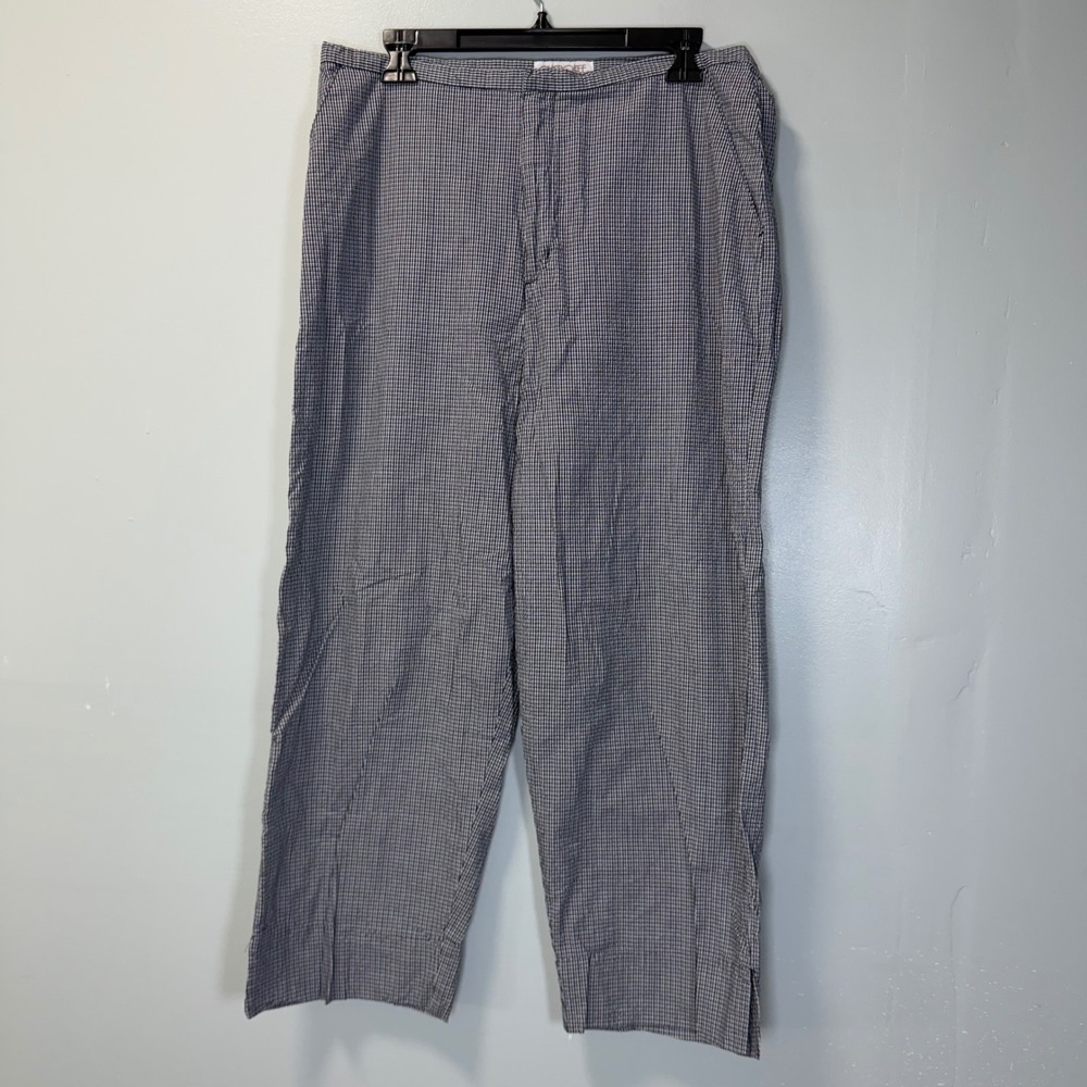 Vintage Cherokee Womens Black White Gingham Check Cotton Pants High Rise Size 16